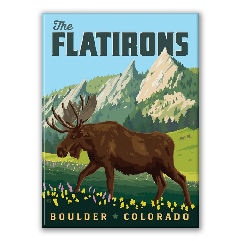 The Flatirons Colorado Moose Magnet| American Made Magnet