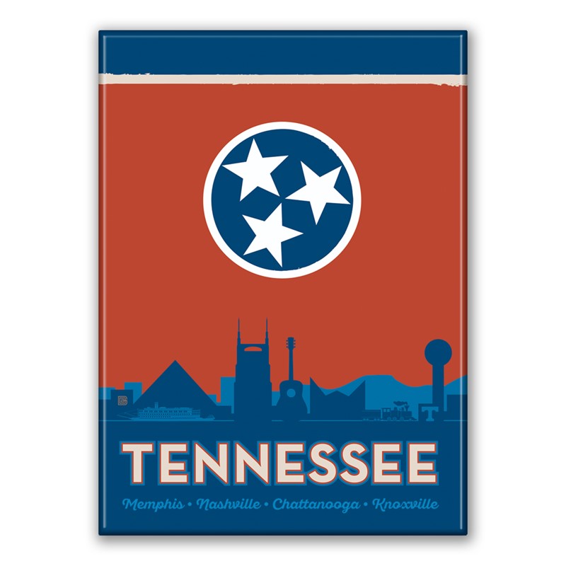 State Flag Cities of TN Magnet| Metal Magnet
