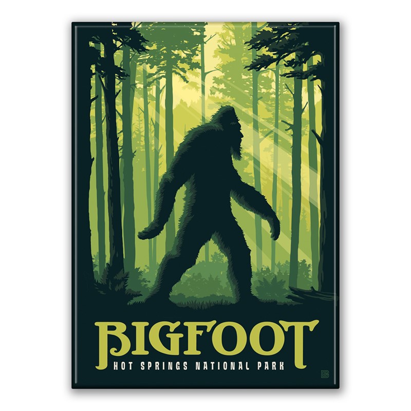 Hot Springs NP Bigfoot Magnet | Metal Magnet