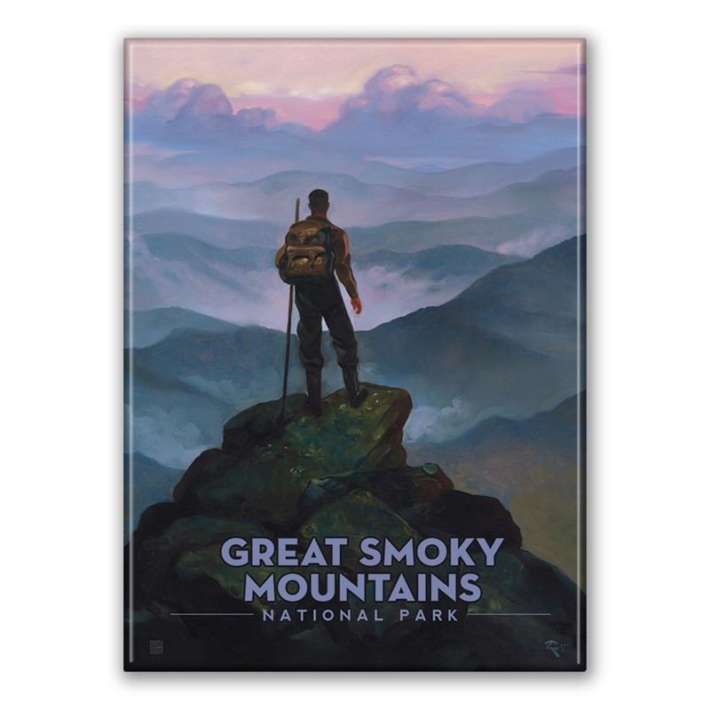 Great Smoky Mountain NP Hiker Magnet| Metal Magnet