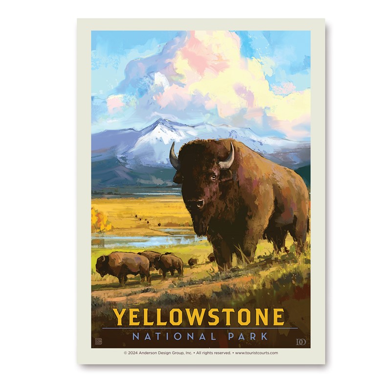 Yellowstone NP American Bison Vert Sticker| Made in the USA