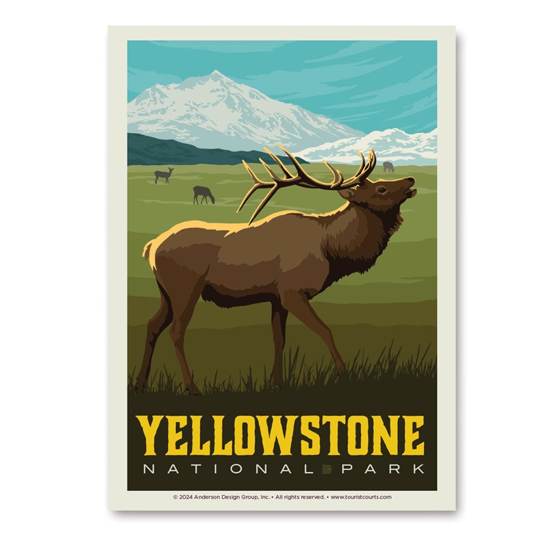Yellowstone NP Bugling Elk Vert Sticker| Made in the USA
