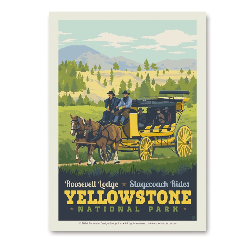 Yellowstone NP Stagecoach Adventure Vert Sticker| Made in the USA