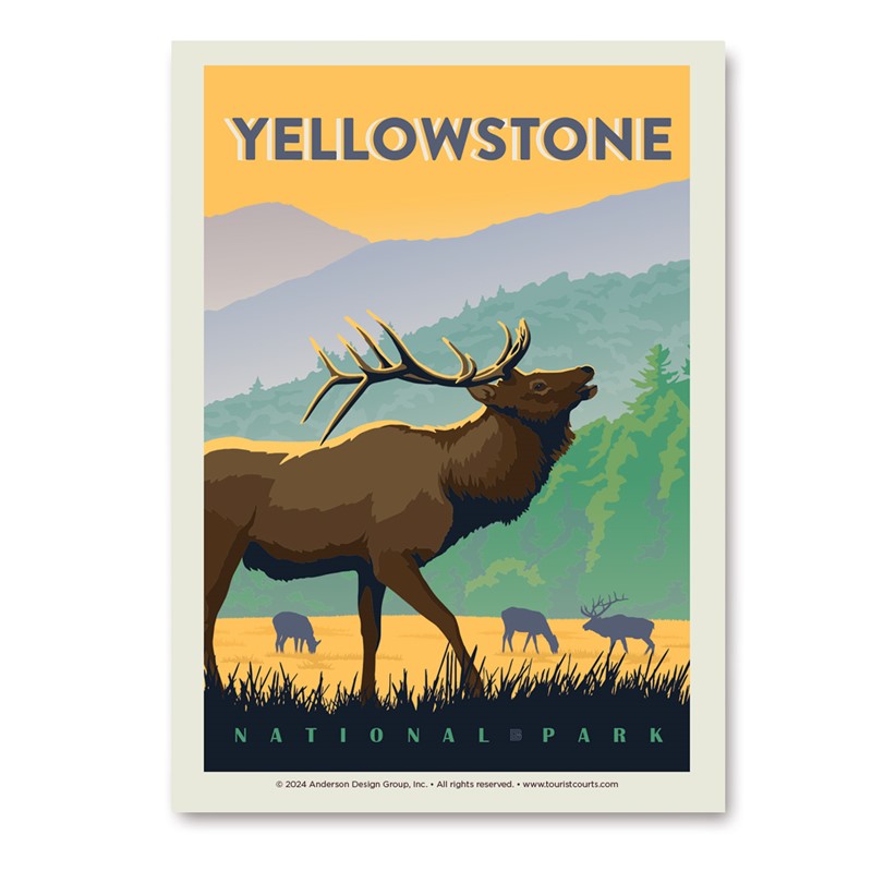 Yellowstone NP Bugling Elk Vert Sticker| Made in the USA