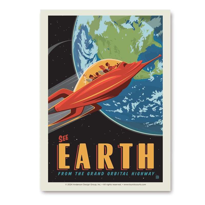 Earth From the Grand Orbital Highway Vert Sticker | Vertical Sticker