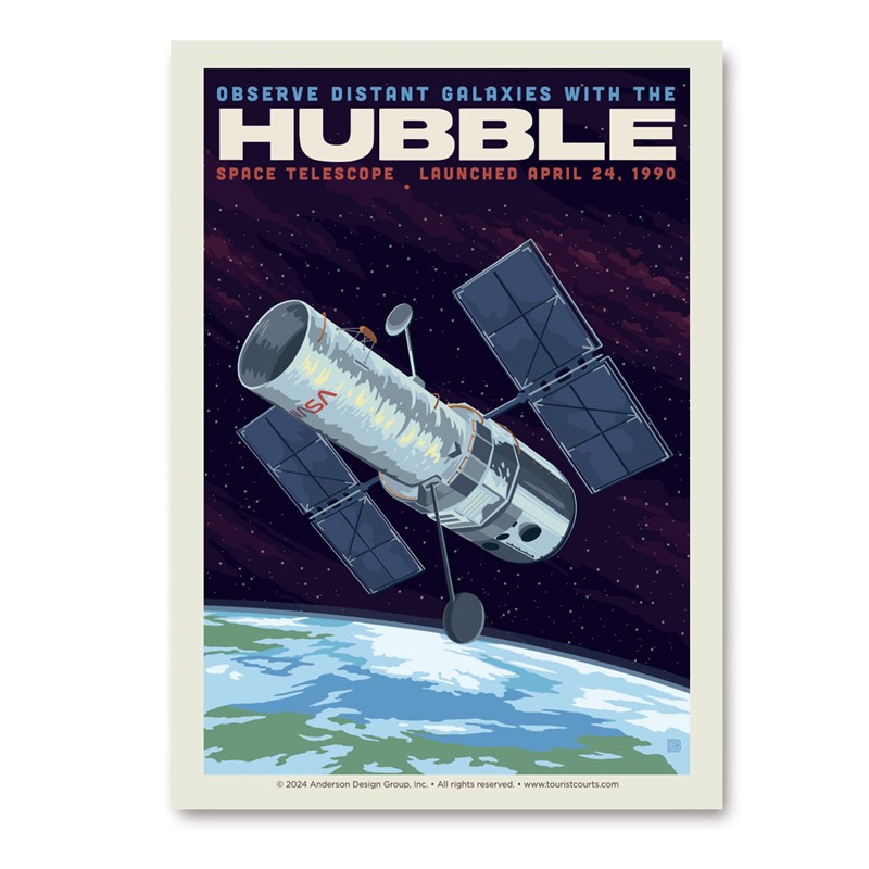 NASA 1990 Hubble Space Telescope Vert Sticker | Vertical Sticker