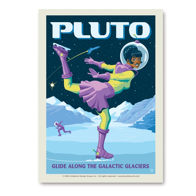 Pluto Ice Skating Vert Sticker| Vertical Sticker