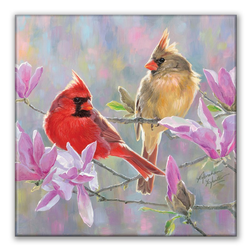 Magnolia Perch Square Magnet| American Made