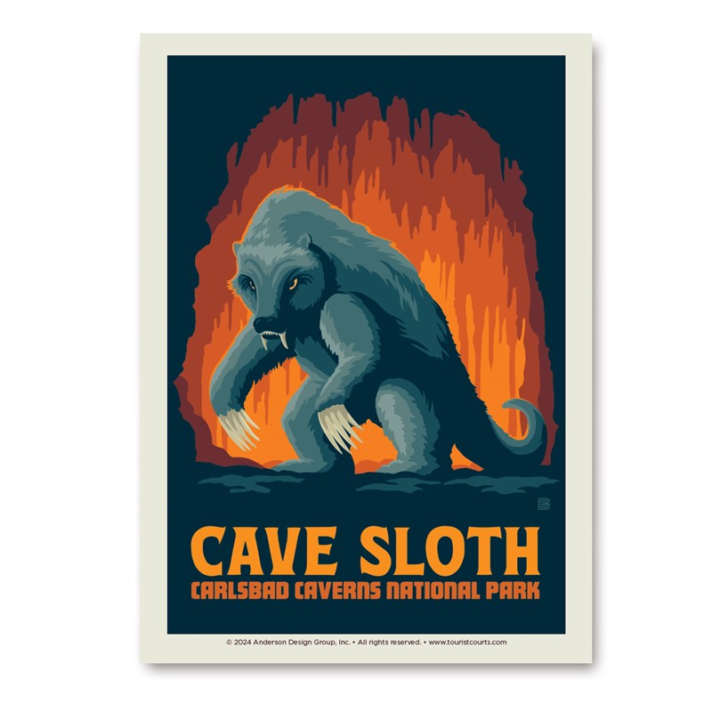 Carlsbad Caverns NP Cave Sloth Vert Sticker | Vertical Sticker