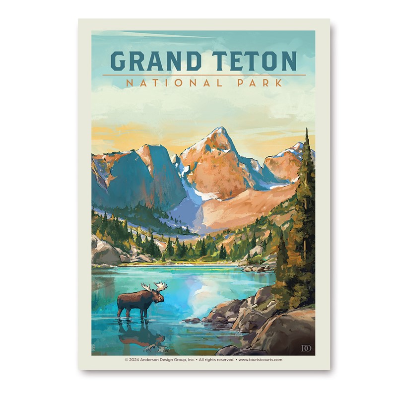 Grand Teton NP Moose Vert Sticker  | American Made