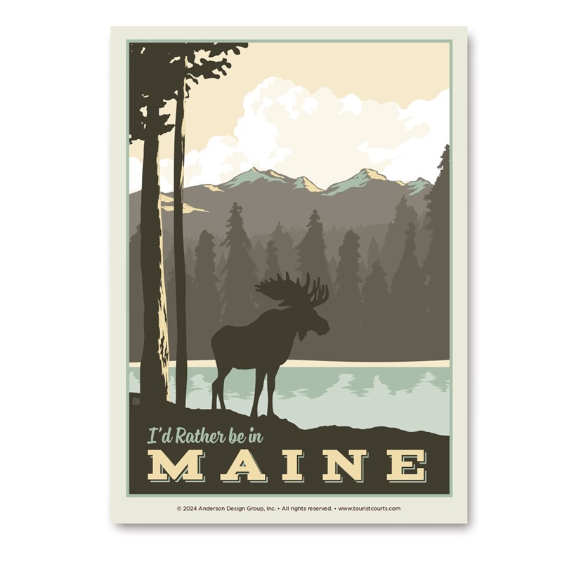 ME Moose Lake Mountains | Vertical Sticker