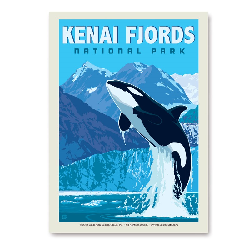 Kenai Fjords NP Orca Vert Sticker | Vertical Sticker