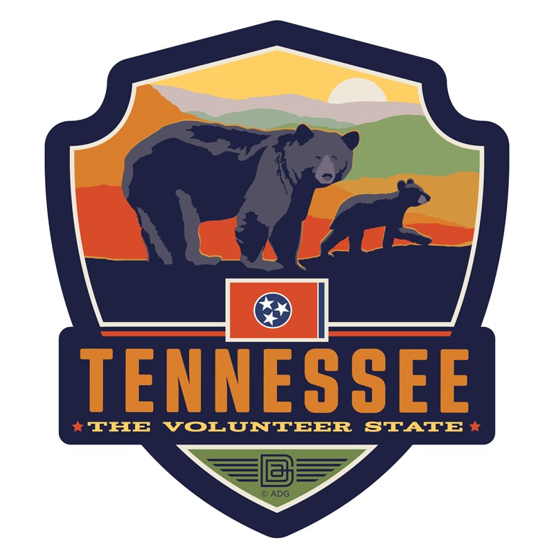 TN State Pride Black Bears Emblem Sticker| Made in the USA
