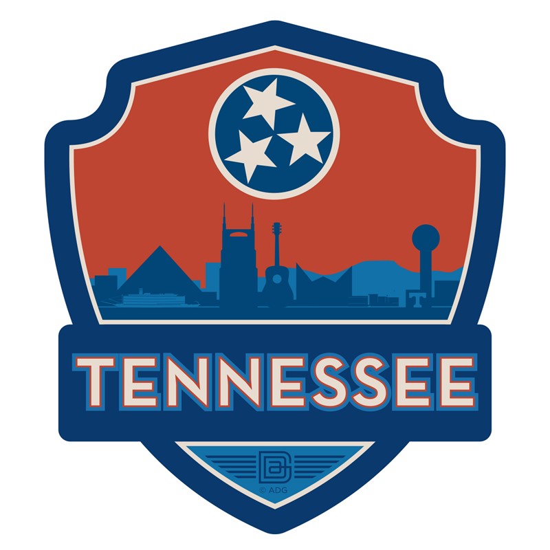 State Flag Cities of TN Emblem Sticker| Made in the USA
