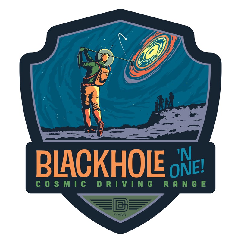 Black Hole in One Space Golf Emblem Sticker| Made in the USA