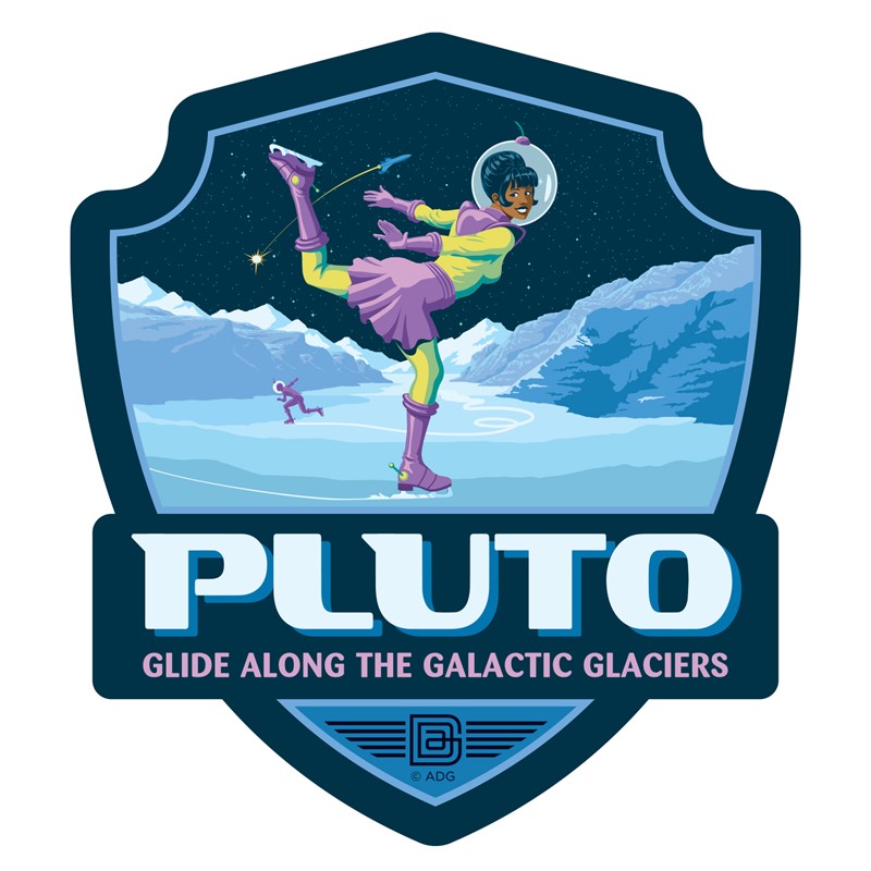 Pluto Ice Skating Emblem Sticker| Made in the USA