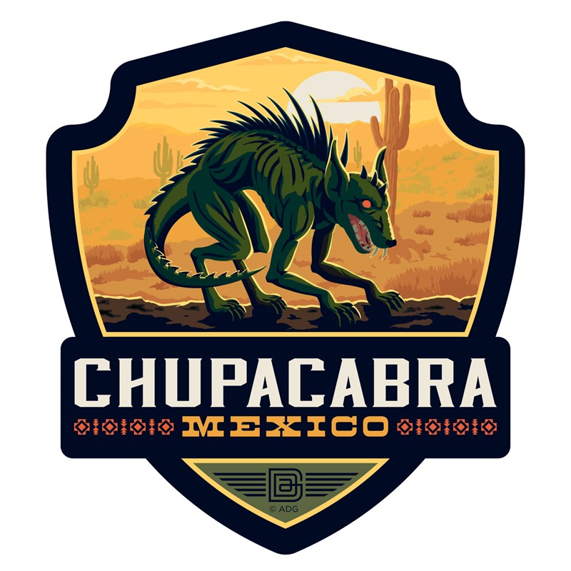 Mythical Creatures Chupacabra Emblem Sticker| Made in the USA