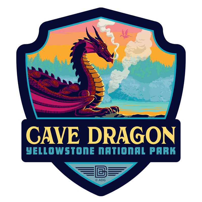 Yellowstone NP Cave Dragon Emblem Sticker| Made in the USA