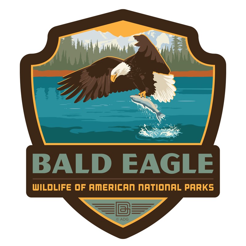 Wildlife Bald Eagle Emblem Sticker| Made in the USA