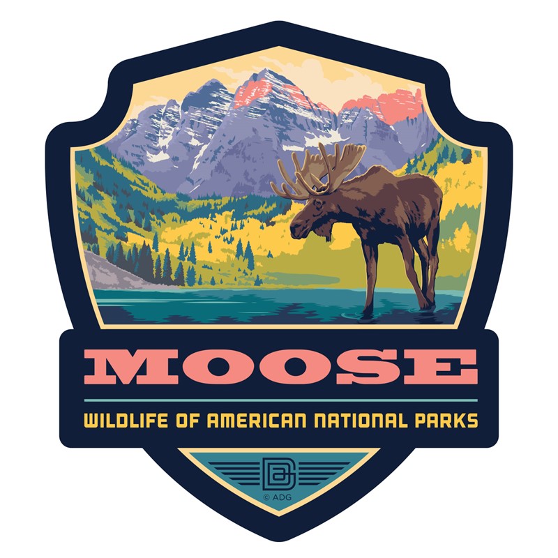 Wildlife Moose Emblem Sticker| Made in the USA