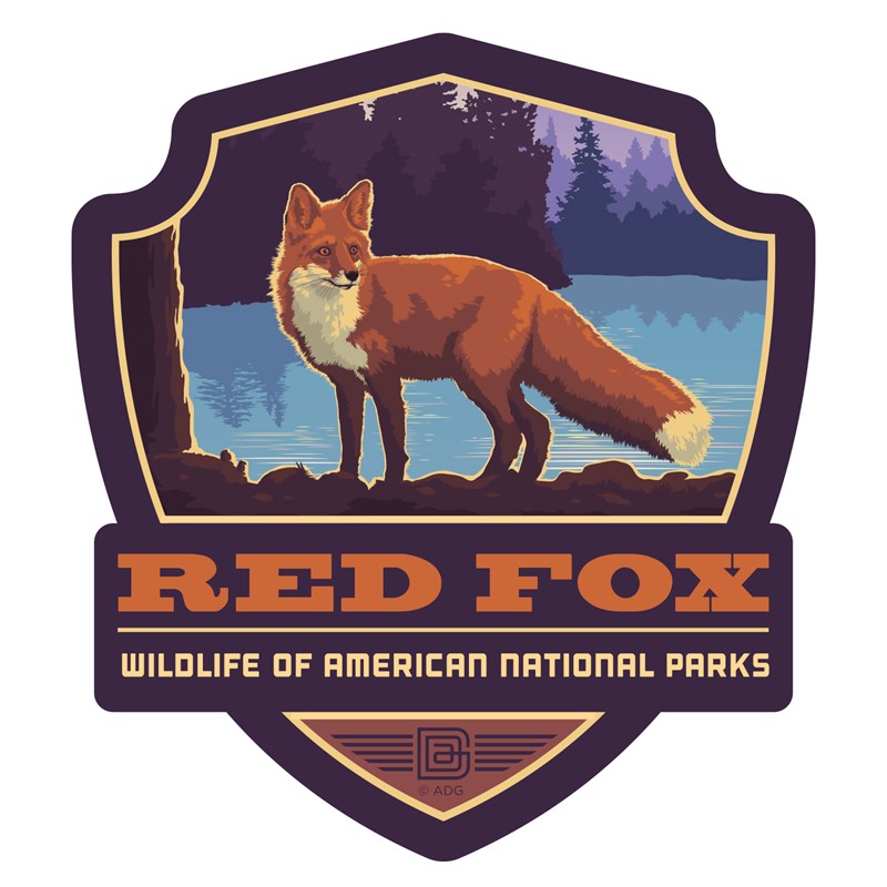 Wildlife Red Fox Emblem Sticker| Made in the USA