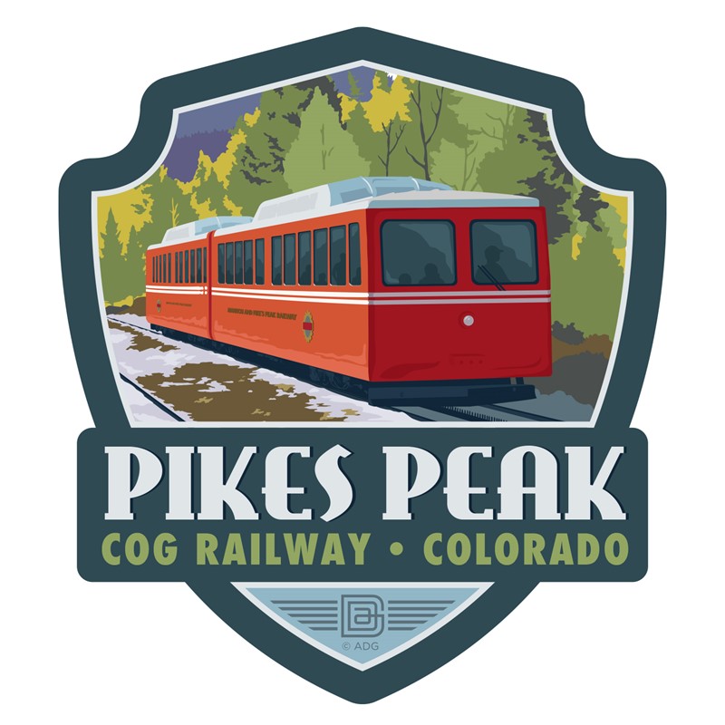 Pikes Peak CO Cog Railway Emblem Sticker| American Made