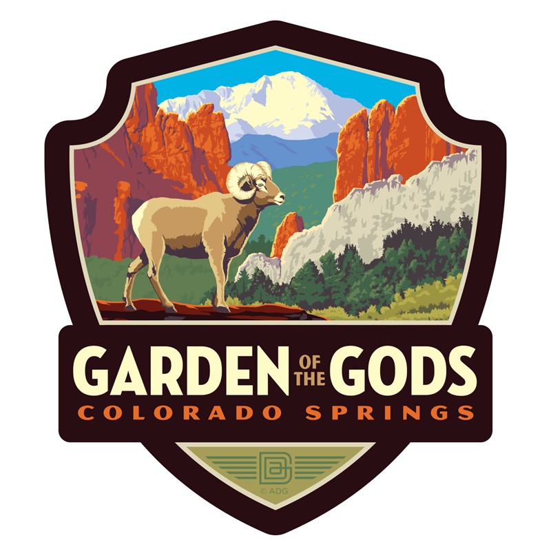 Garden of the Gods CO Bighorn Sheep Emblem Sticker| American Made