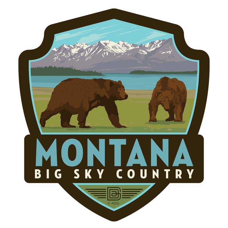 MT Big Sky Country Bears Emblem Sticker | American Made