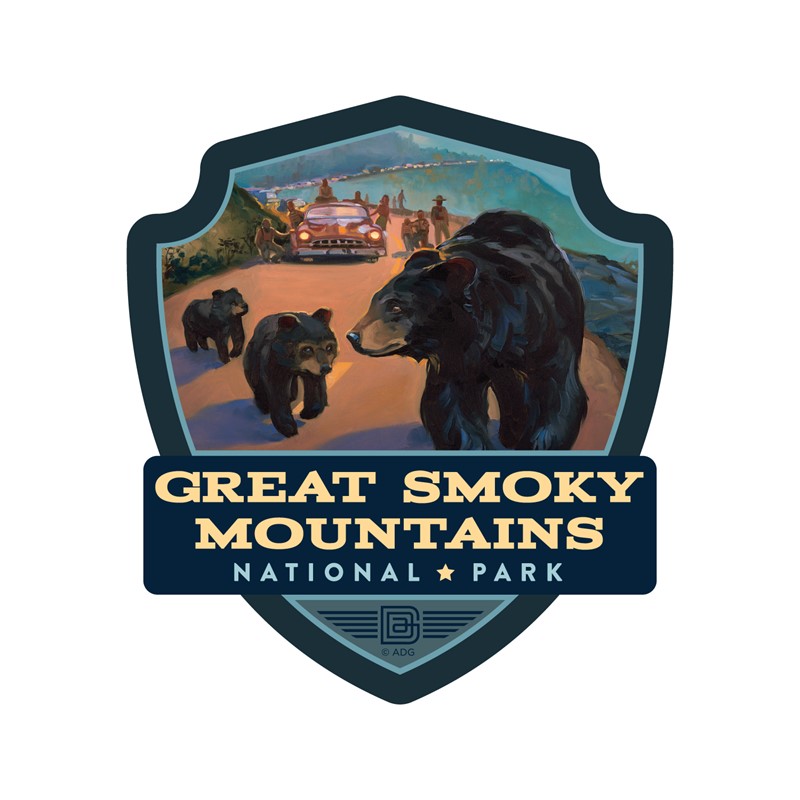 Great Smoky Mountain NP Bear Jam Emblem Magnet | Vinyl Magnet