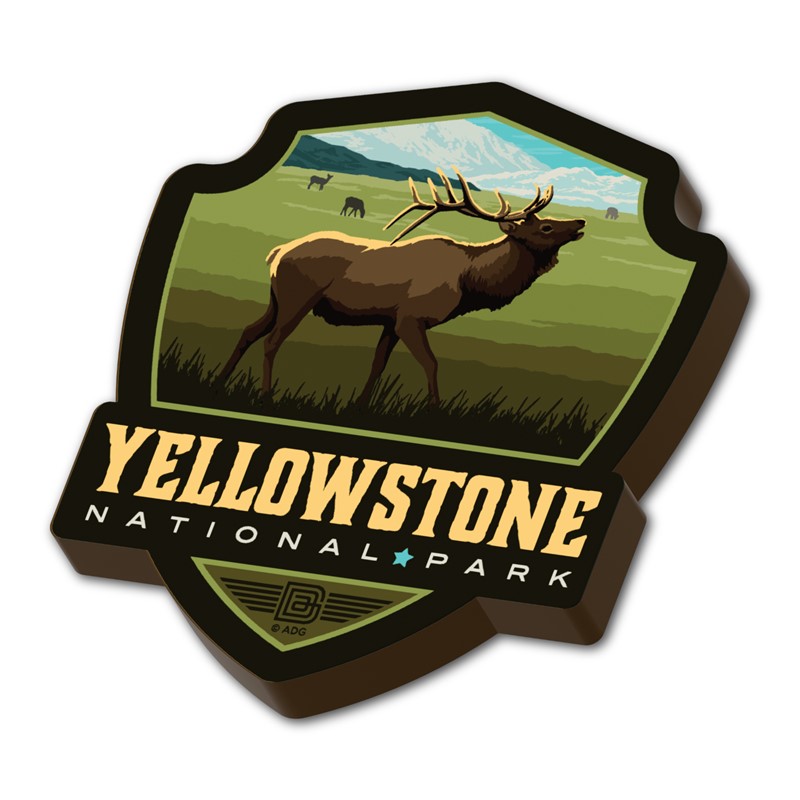 Yellowstone NP Bugling Elk Emblem WM | American Made