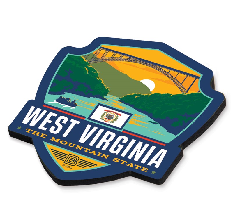 West Virginia State Pride Emblem Wood Magnet| American Made