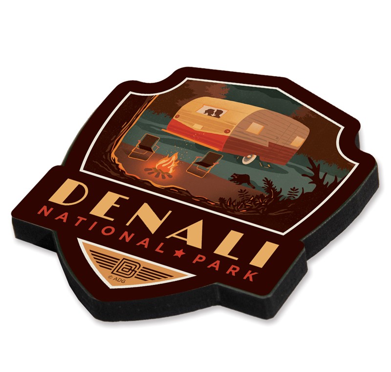 Denali NP Emblem Wood Magnet | American Made