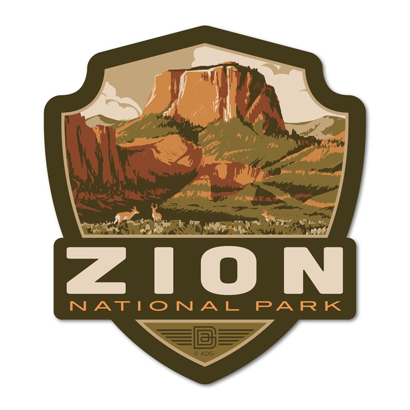 Zion NP The Promised Land Emblem Wood Magnet| American Made