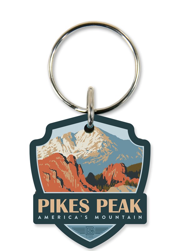 Pikes Peak CO Hiker's Delight Wood Key Ring| American Made