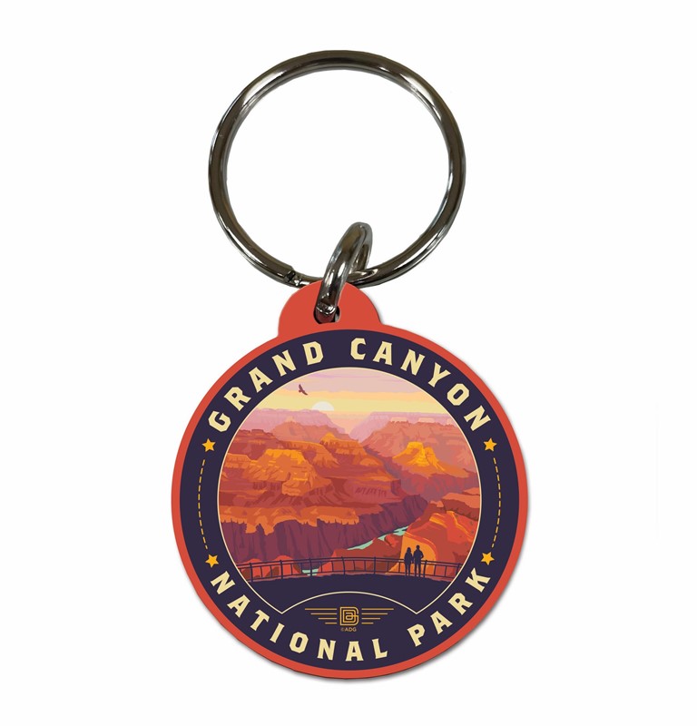 Grand Canyon NP Moonrise Circle Wood Key Ring| American Made