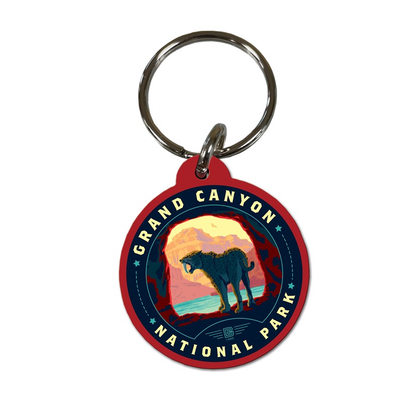 Grand Canyon NP SaberToothed  Wood Key Ring| American Made