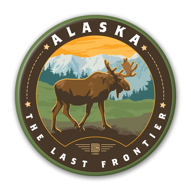 AK Frontier Moose Circle Magnet| Circle Magnets
