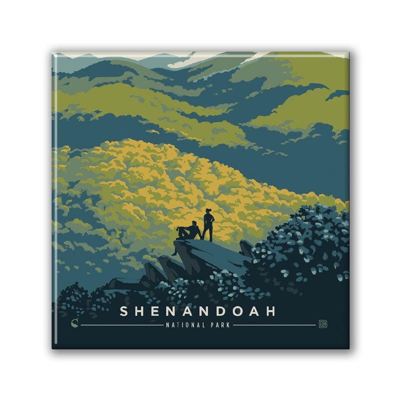 Shenandoah NP Blue Ridge Beauty Square Magnet | Metal Magnet