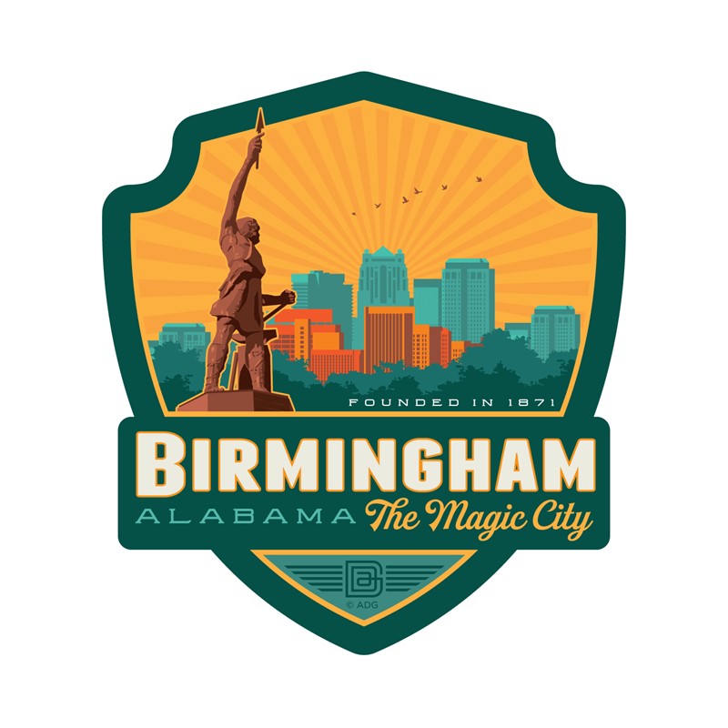 Birmingham Alabama Small Emblem Sticker| Made in the USA
