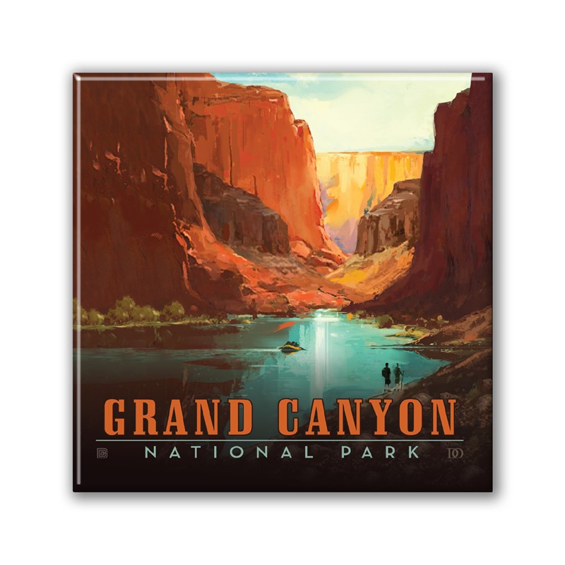 Grand Canyon NP Vermilion View Square Magnet|Metal Magnet