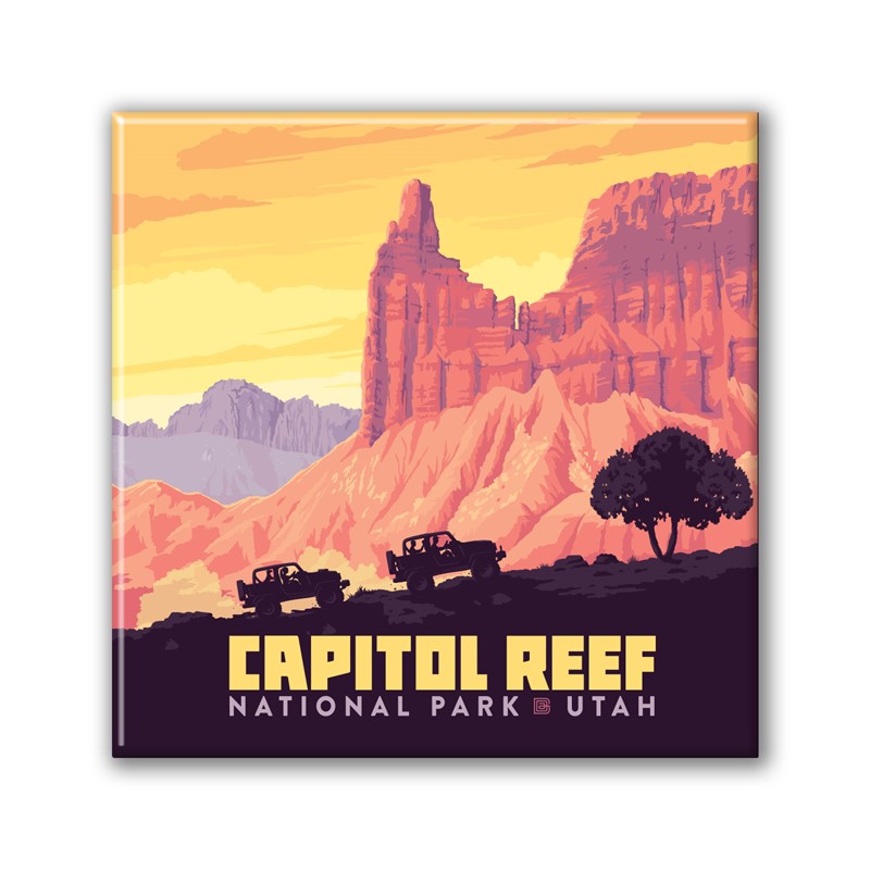 Capitol Reef NP 4-Wheeling Square Magnet|Metal Magnet