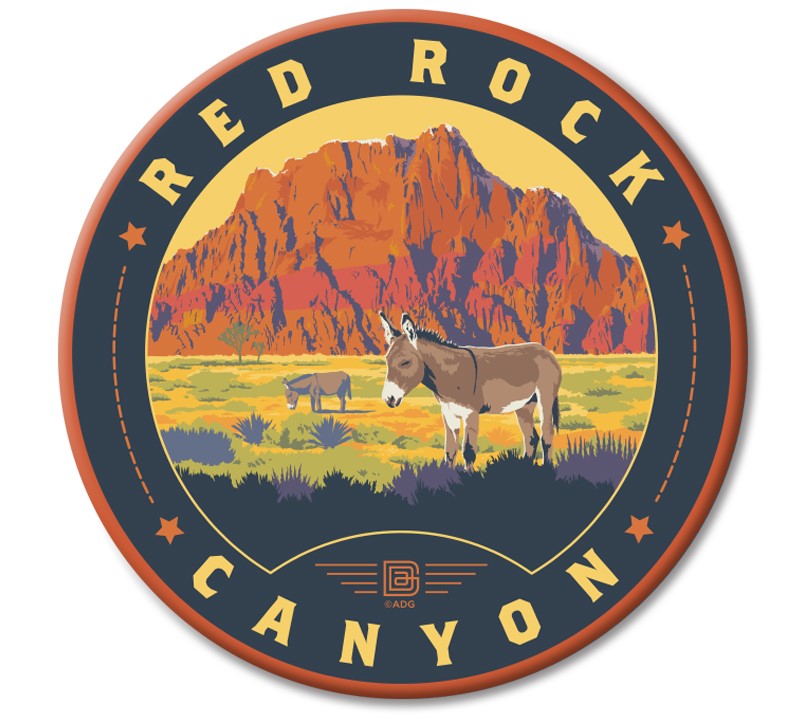 Red Rock Canyon Mt. Wilson Circle Magnet | Circle Magnets