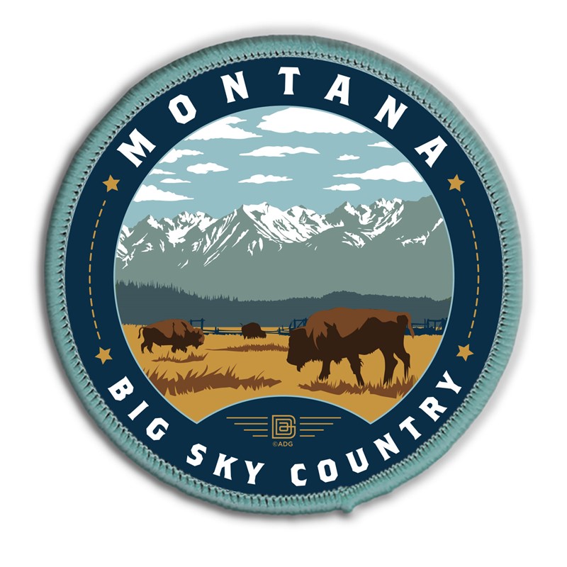 Montana Big Sky Circle Patch | Woven Patch
