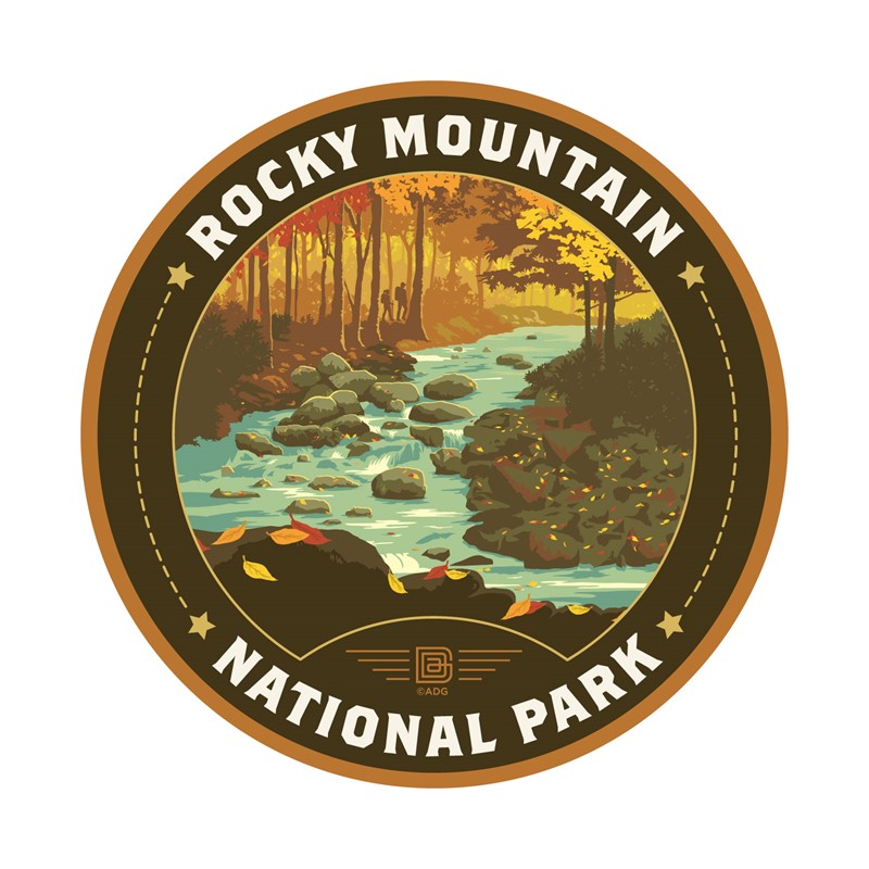 Rocky Mountain NP Creek Circle Sticker| Circle Sticker