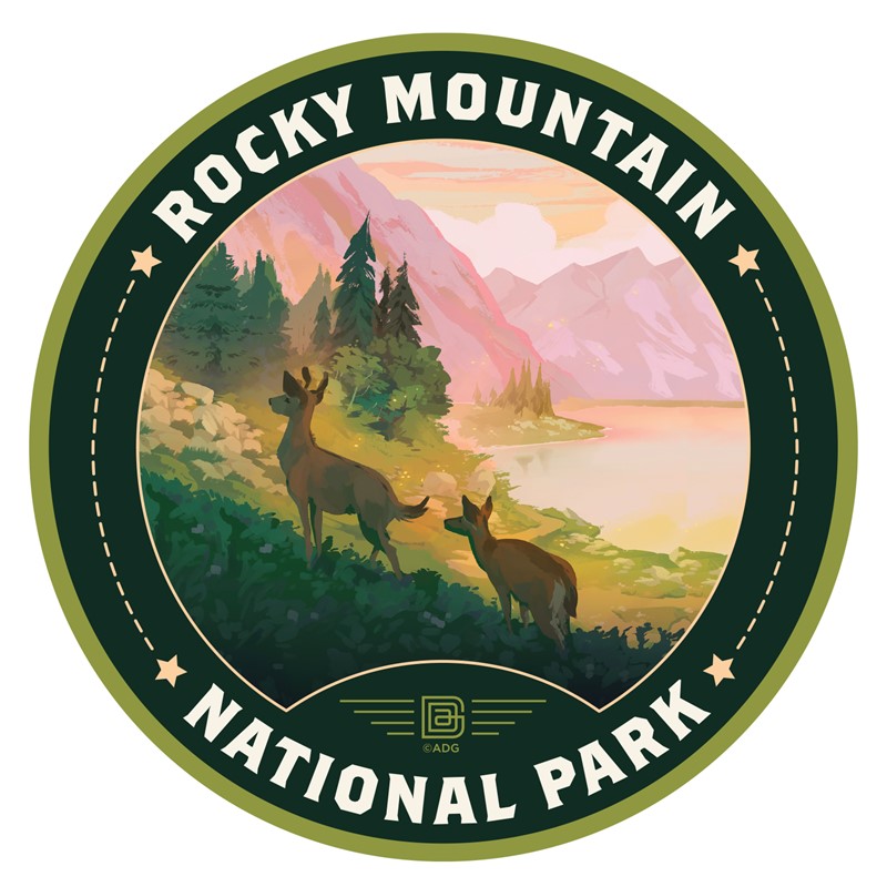 Rocky Mountain NP Deer Circle Sticker| Circle Sticker