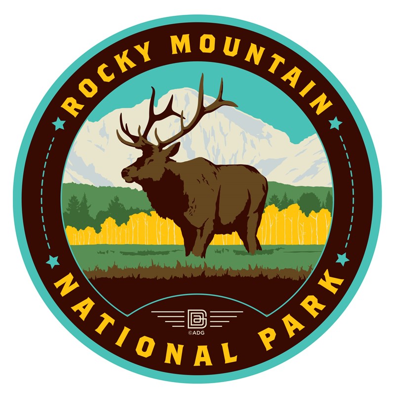 Rocky Mountain NP Elk Circle Sticker| Circle Sticker