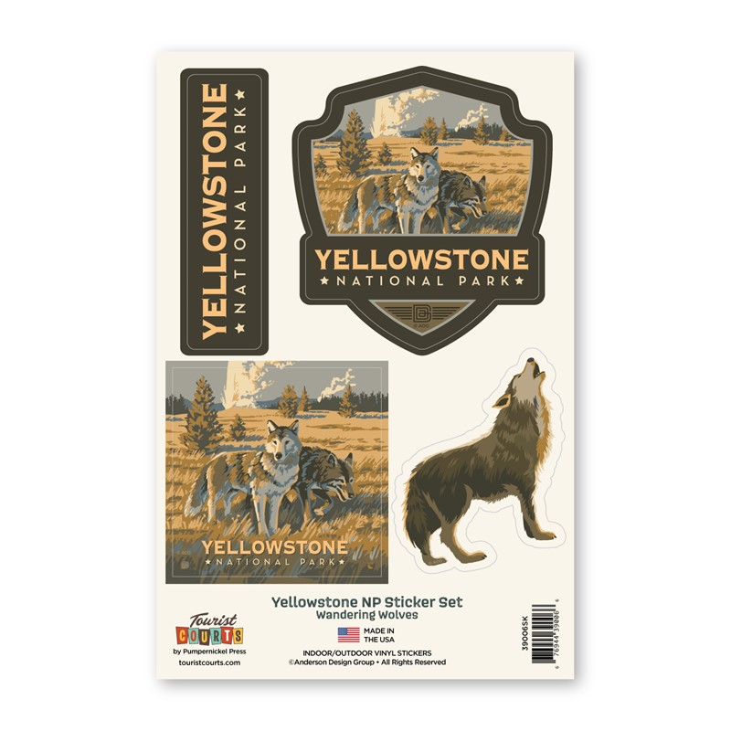 Yellowstone NP Wandering Wolves Sticker Set | Made in America