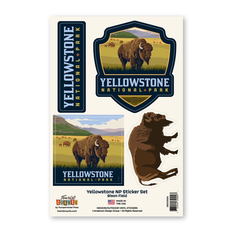 Yellowstone NP Bison Field Sticker Set | Made in America