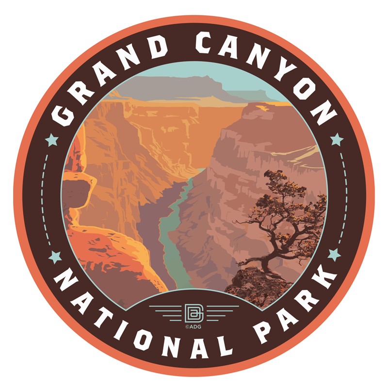 Grand Canyon NP River View | Circle Sticker