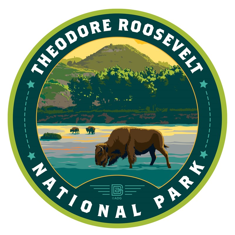 Theodore Roosevelt NP Bison| Circle Sticker